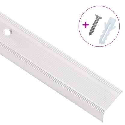 Profili a L per Gradini 30 pz in Alluminio 67 cm Argento