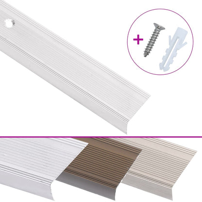 Profili a L per Gradini 30 pz in Alluminio 67 cm Argento