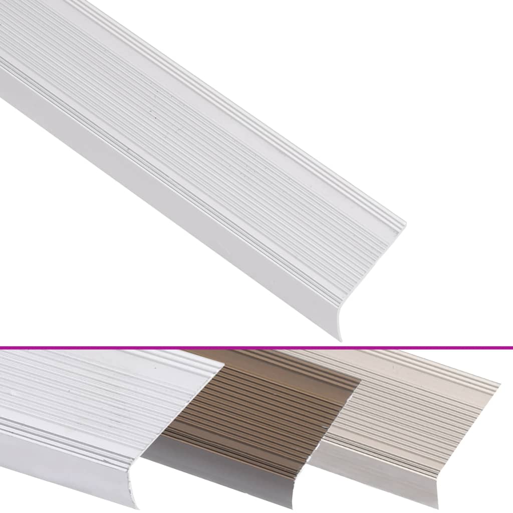 Profili a L per Gradini 15 pz in Alluminio 67 cm Argento