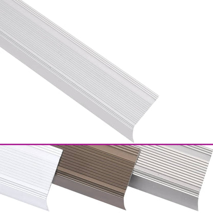 Profili a L per Gradini 5 pz in Alluminio 67 cm Argento