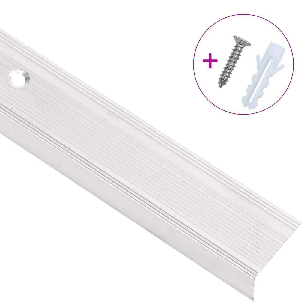Profili a L per Gradini 30 pz in Alluminio 67 cm Argento