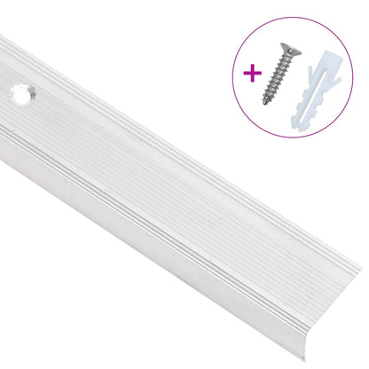 Profili a L per Gradini 30 pz in Alluminio 67 cm Argento
