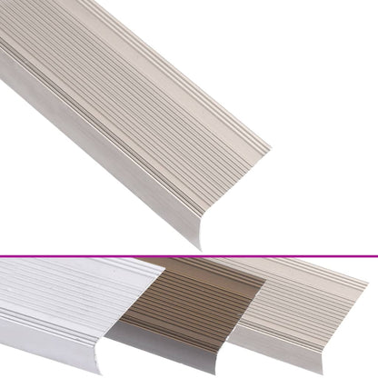 Profili a L per Gradini 15 pz in Alluminio 67 cm Champagne