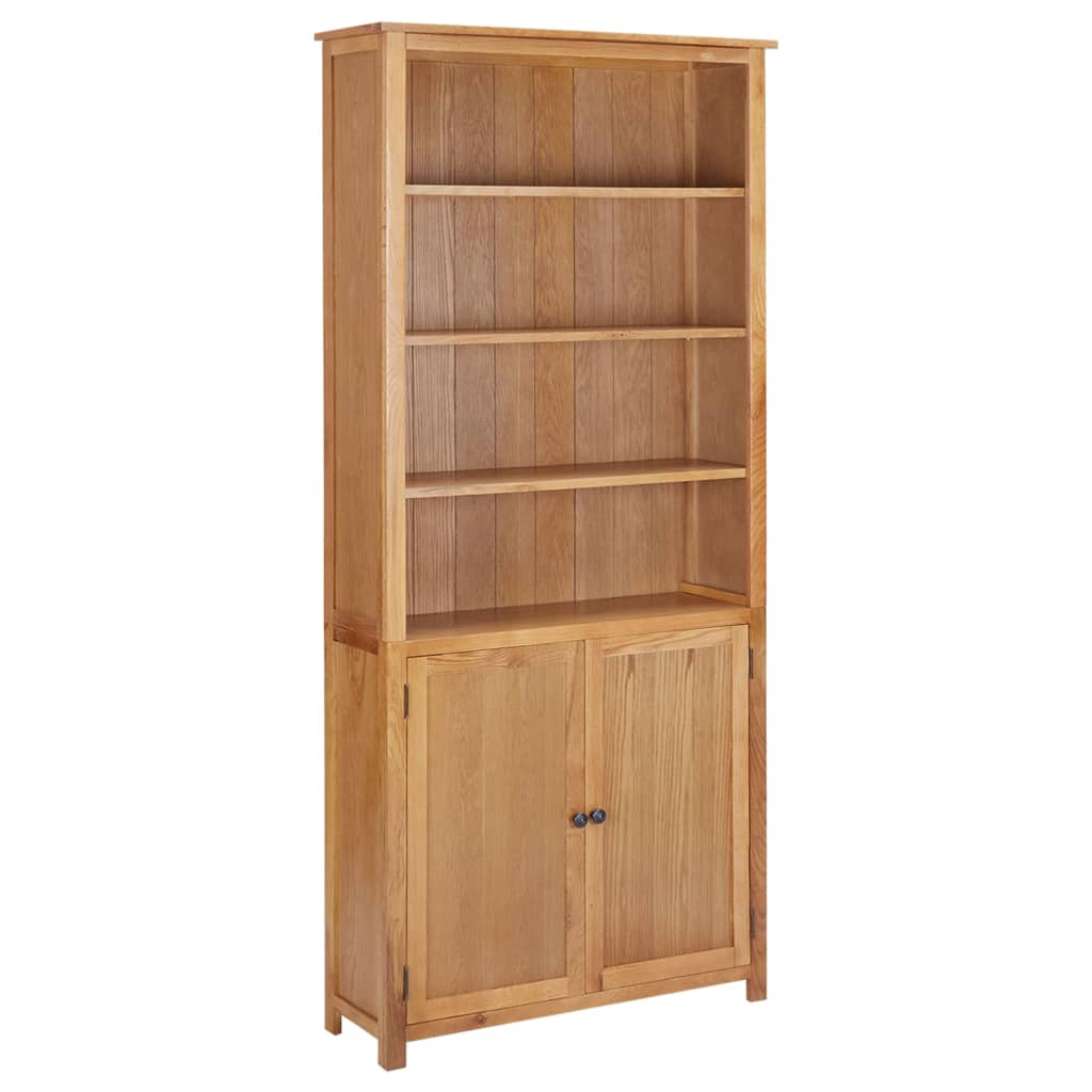 Libreria a 2 Ante 90x30x200 cm in Massello di Rovere
