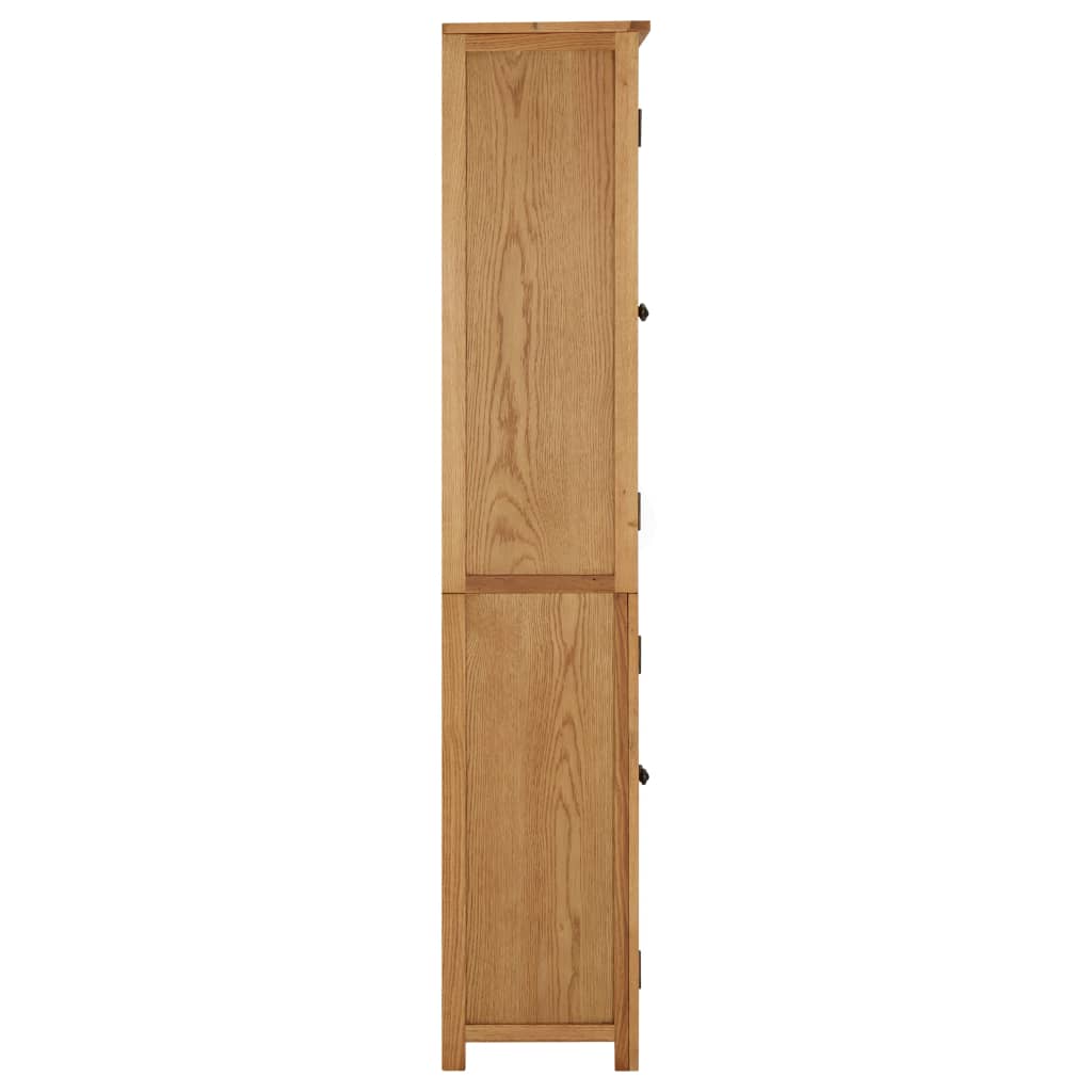 289180 Libreria con 4 Ante 80x35x180 cm Rovere Massello e Vetro