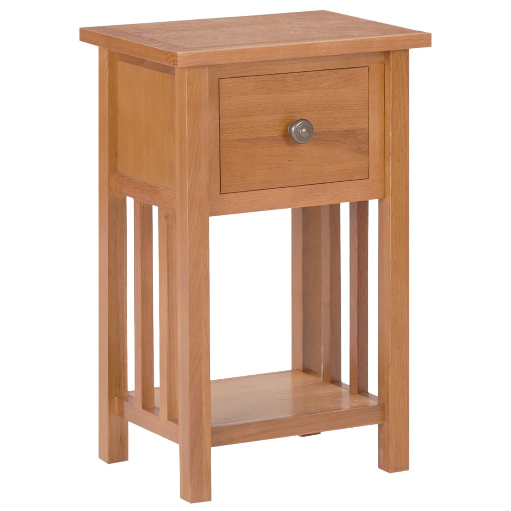 Tavolino Portariviste con Cassetto 35x27x55 cm Legno di Rovere