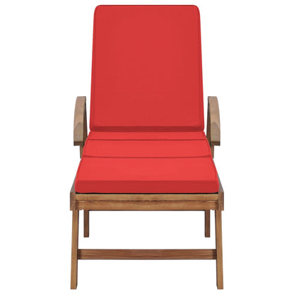 Lettini Prendisole con Cuscini 2 pz in Legno di Teak Rosso