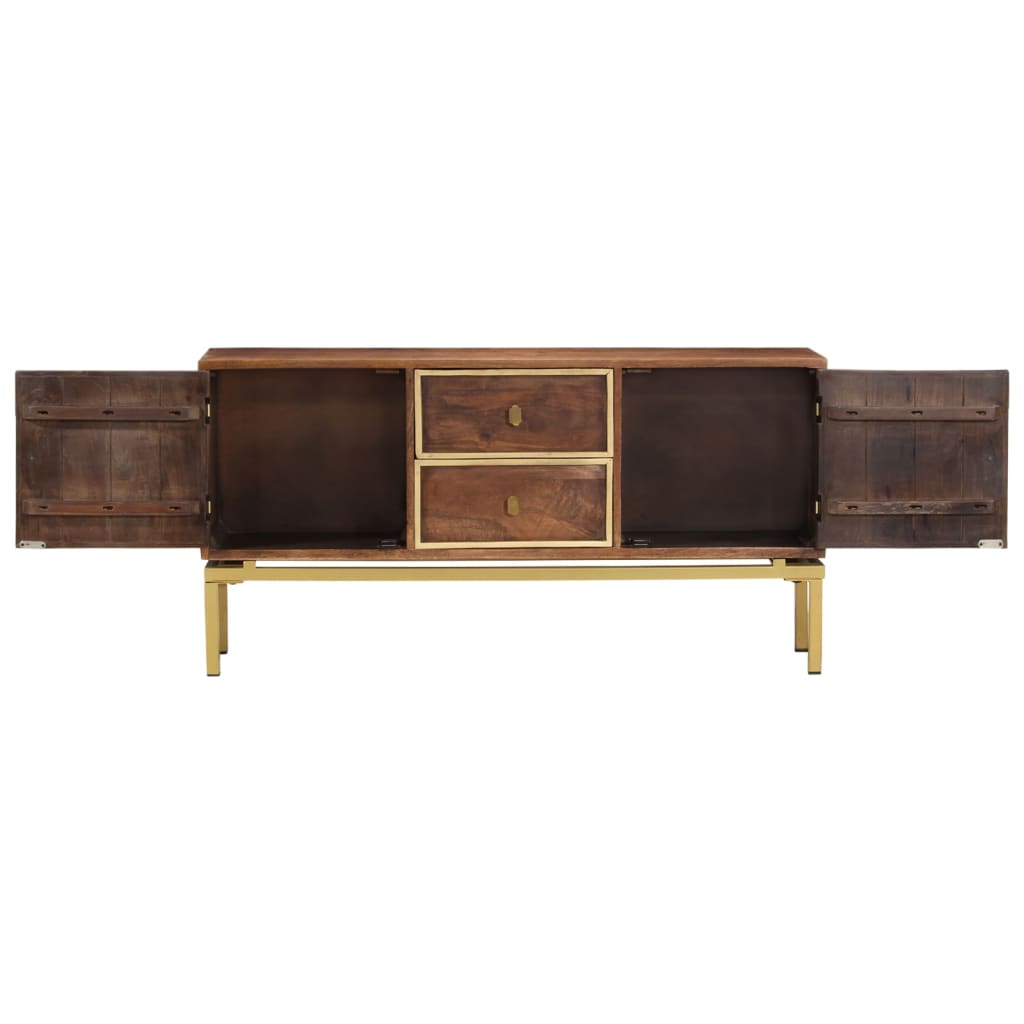 Credenza 120x29x60 cm in Legno Massello di Mango