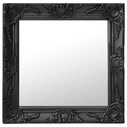 Specchio da Parete Stile Barocco 50x50 cm Nero