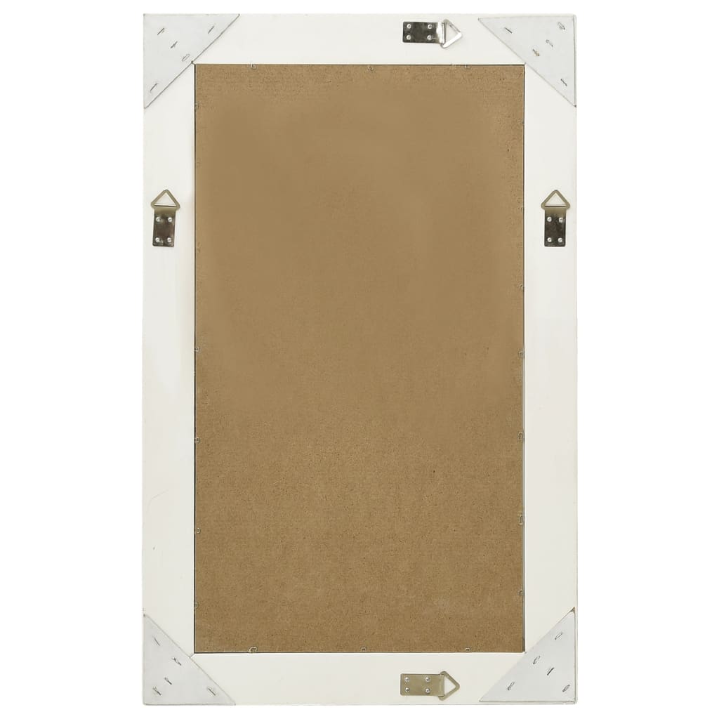 Specchio da Parete Stile Barocco 50x80 cm Bianco