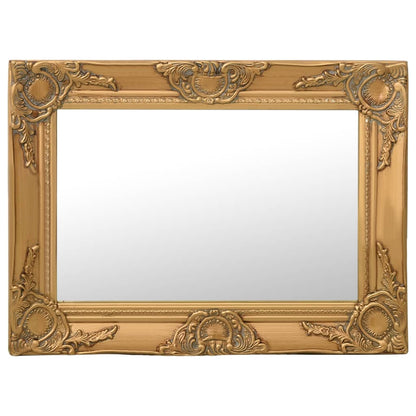 Specchio da Parete Stile Barocco 60x40 cm Oro