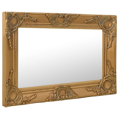 Specchio da Parete Stile Barocco 60x40 cm Oro