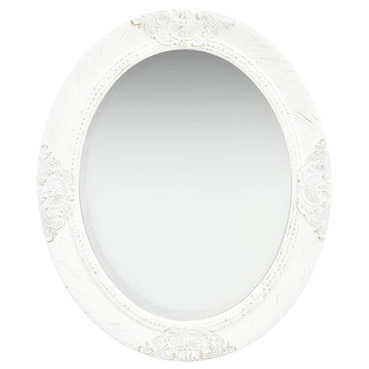 Specchio da Parete Stile Barocco 50x60 cm Bianco