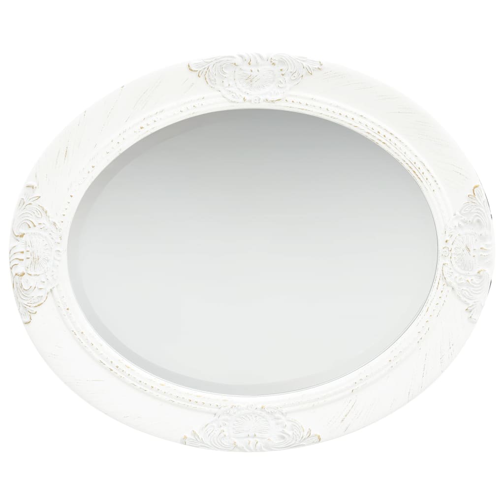 Specchio da Parete Stile Barocco 50x60 cm Bianco