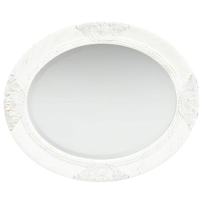 Specchio da Parete Stile Barocco 50x60 cm Bianco