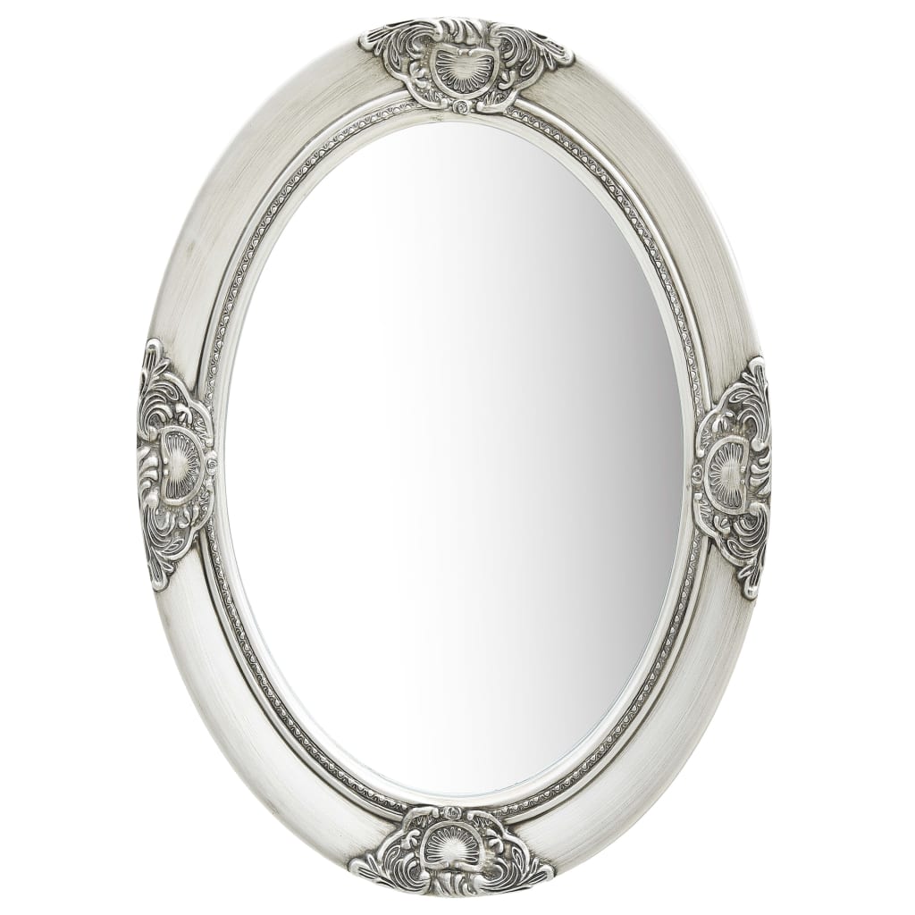 Specchio da Parete Stile Barocco 50x70 cm Argento
