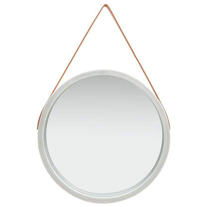 Specchio da Parete con Cinghia 60 cm Argento