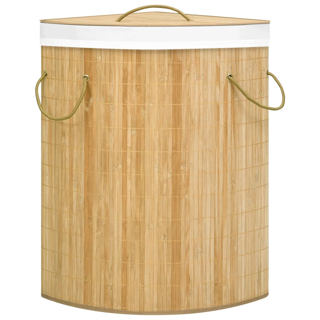 Cesto Portabiancheria Angolare in BambÃ¹ 60 L