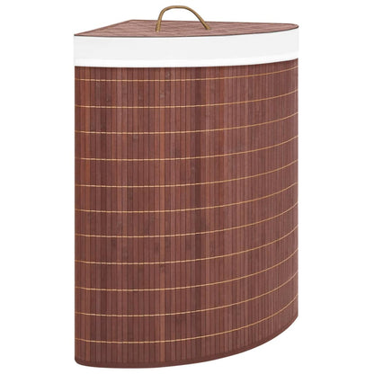 Cesto Portabiancheria Angolare in BambÃ¹ Marrone 60 L