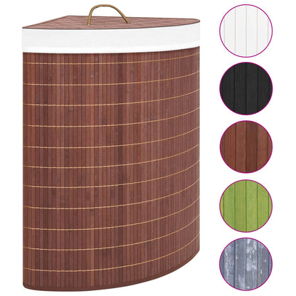 Cesto Portabiancheria Angolare in BambÃ¹ Marrone 60 L