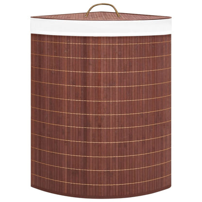 Cesto Portabiancheria Angolare in BambÃ¹ Marrone 60 L