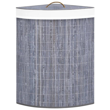 Cesto Portabiancheria Angolare in BambÃ¹ Grigio 60 L