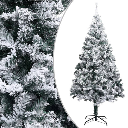 Albero di Natale Artificiale con Neve Fioccata Verde 210 cm PVC