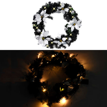 Ghirlanda di Natale con Lucine LED Nera 60 cm in PVC
