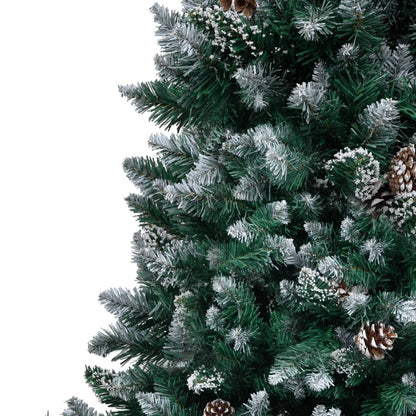 Albero di Natale Artificiale con Pigne e Neve Bianca 240 cm
