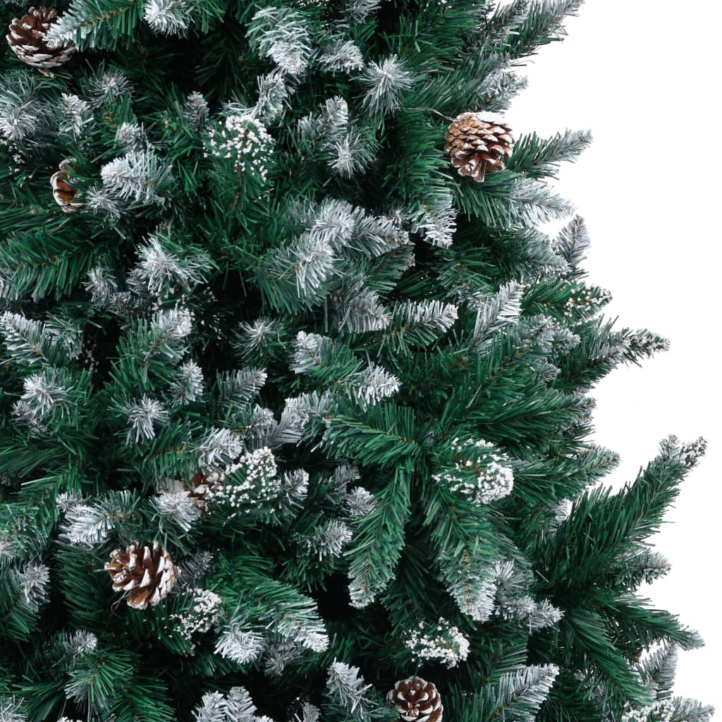 Albero di Natale Artificiale con Pigne e Neve Bianca 240 cm