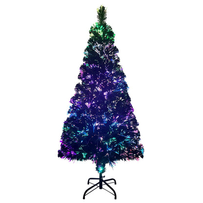 Albero di Natale con Supporto Verde 150 cm in Fibra Ottica