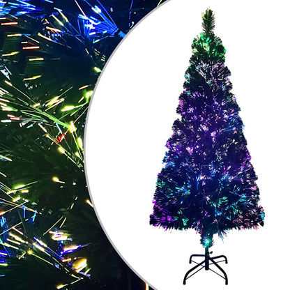 Albero di Natale con Supporto Verde 210 cm in Fibra Ottica