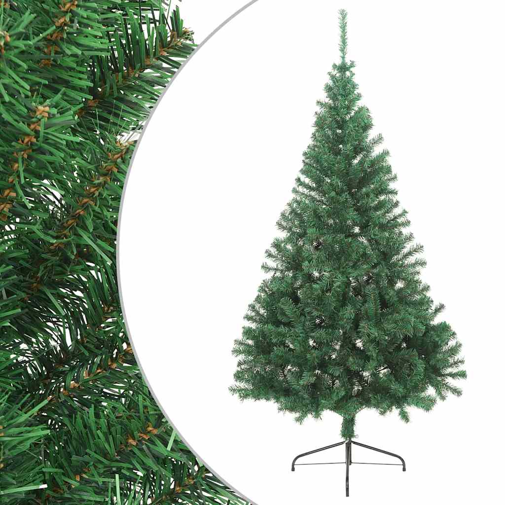 Albero di Natale Artificiale MetÃ  con Supporto Verde 180 cm PVC
