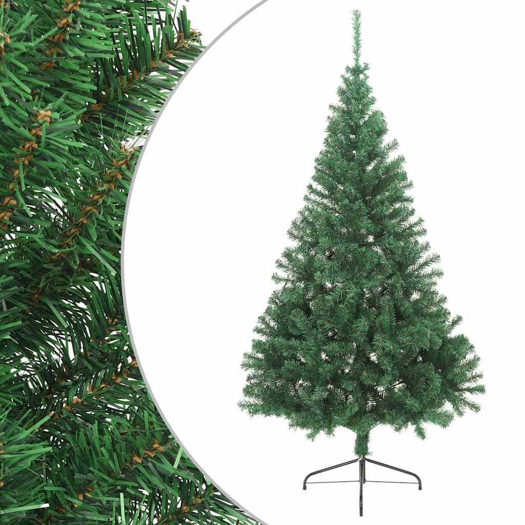 Albero di Natale Artificiale MetÃ  con Supporto Verde 210 cm PVC