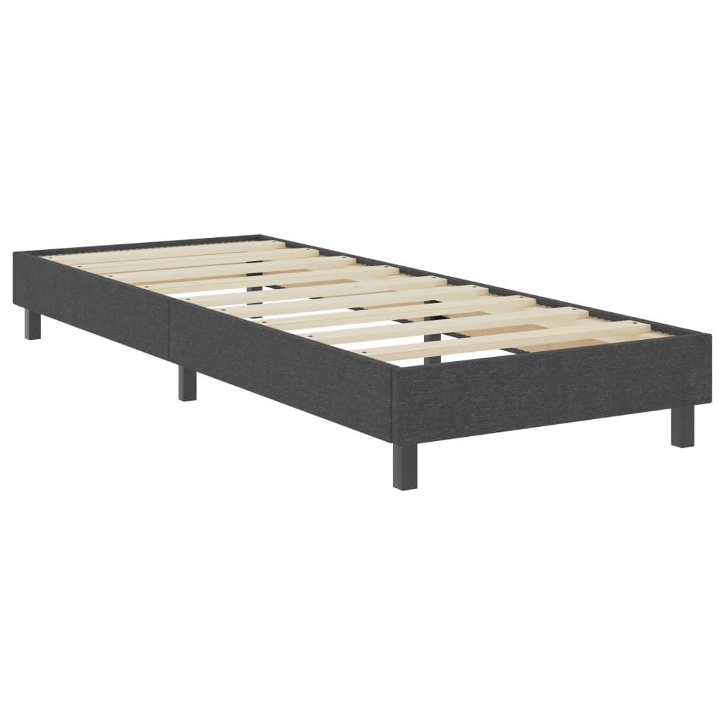 Letto a Molle Grigio Scuro in Tessuto 90x200 cm