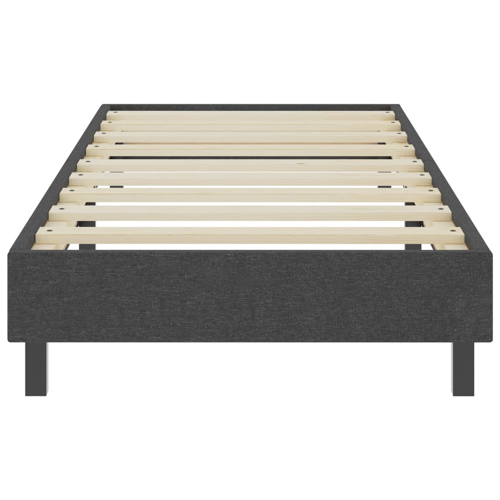 Letto a Molle Grigio Scuro in Tessuto 90x200 cm