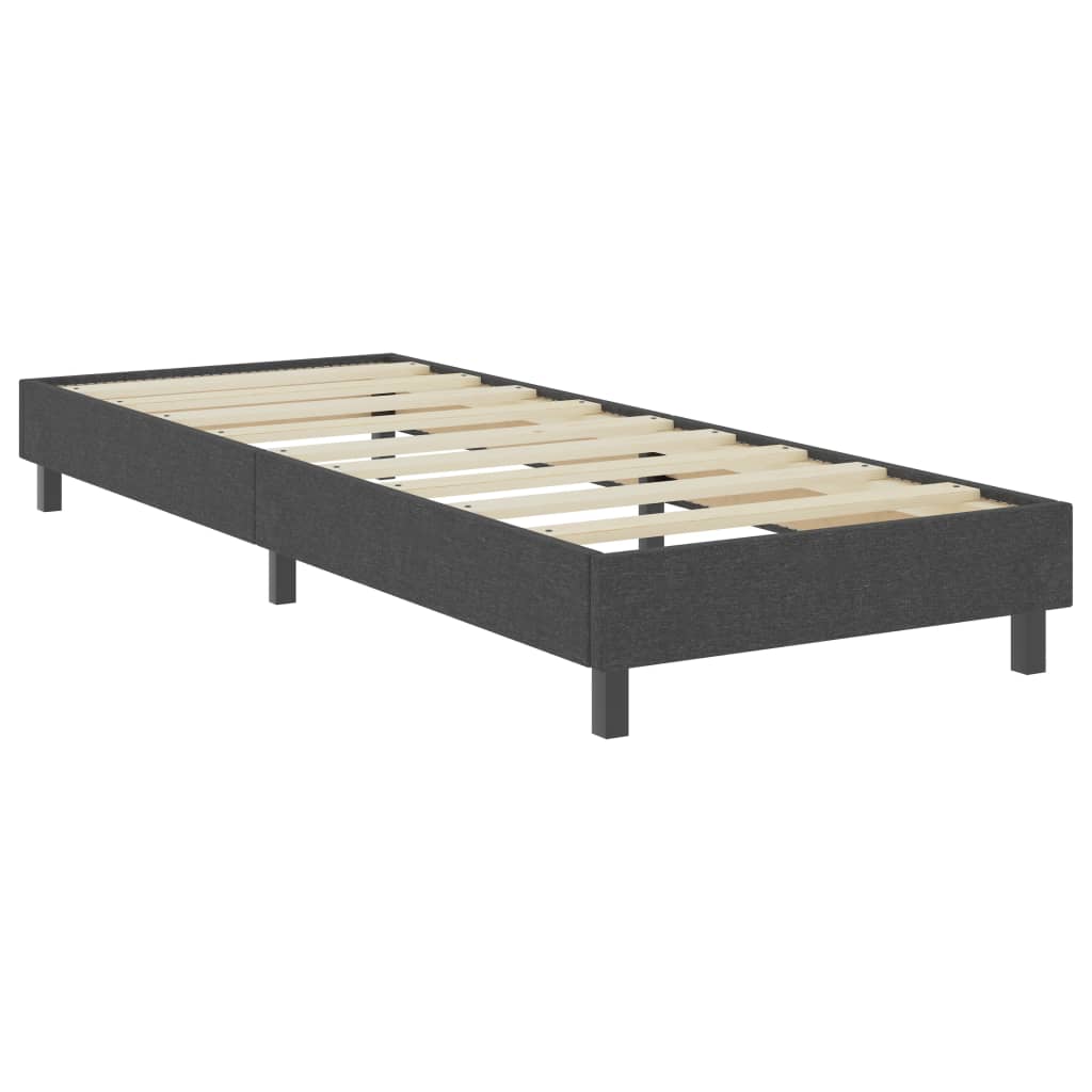 Letto a Molle Grigio Scuro in Tessuto 100x200 cm