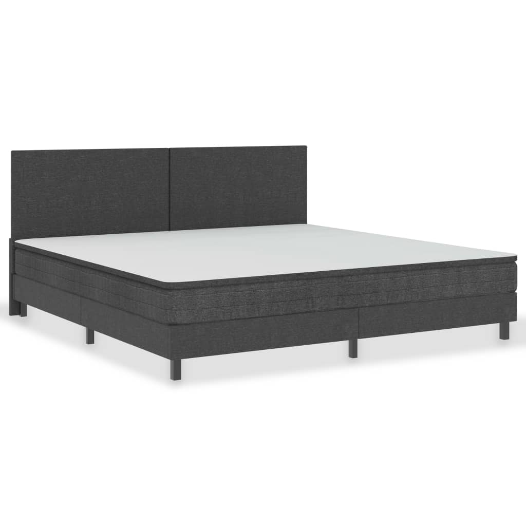Letto a Molle Grigio Scuro in Tessuto 200x200 cm
