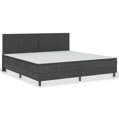Letto a Molle Grigio Scuro in Tessuto 200x200 cm