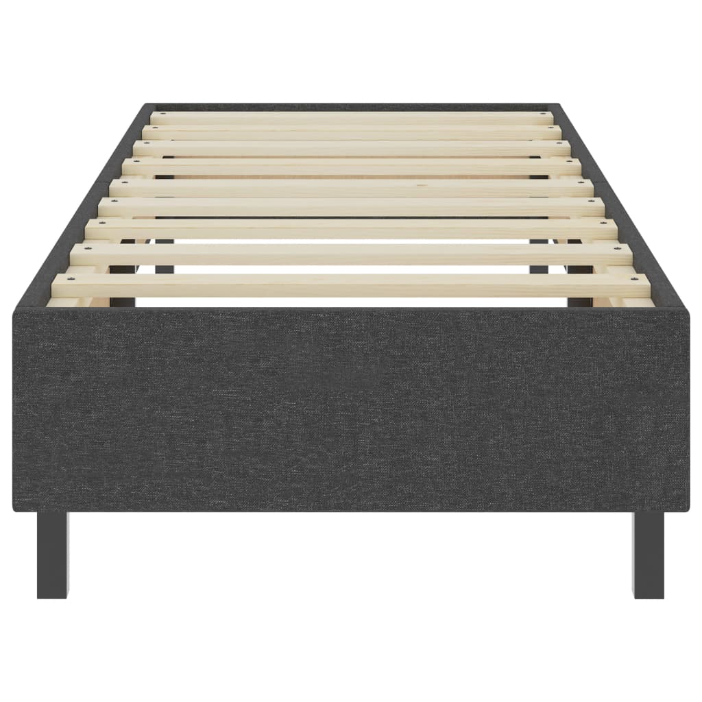 Letto a Molle Grigio Scuro in Tessuto 90x200 cm