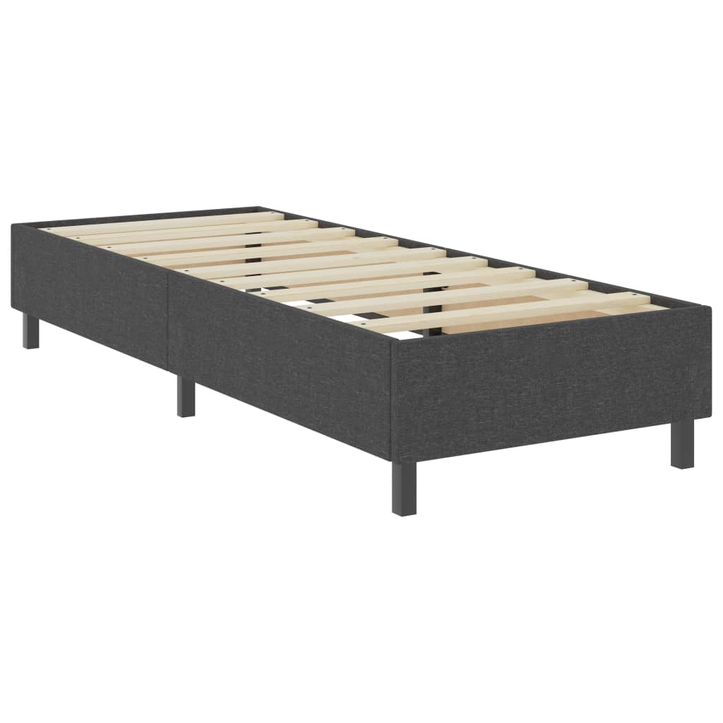 Letto a Molle Grigio Scuro in Tessuto 100x200 cm
