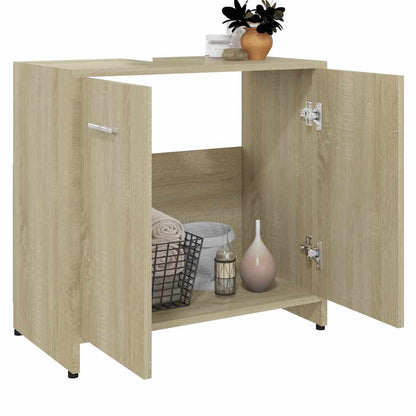 Armadietto da Bagno Rovere Sonoma 60x33x61 cm Legno Multistrato
