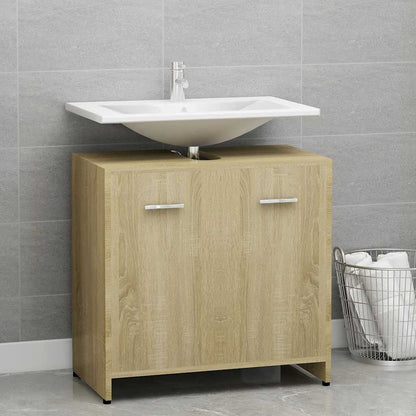 Armadietto da Bagno Rovere Sonoma 60x33x61 cm Legno Multistrato
