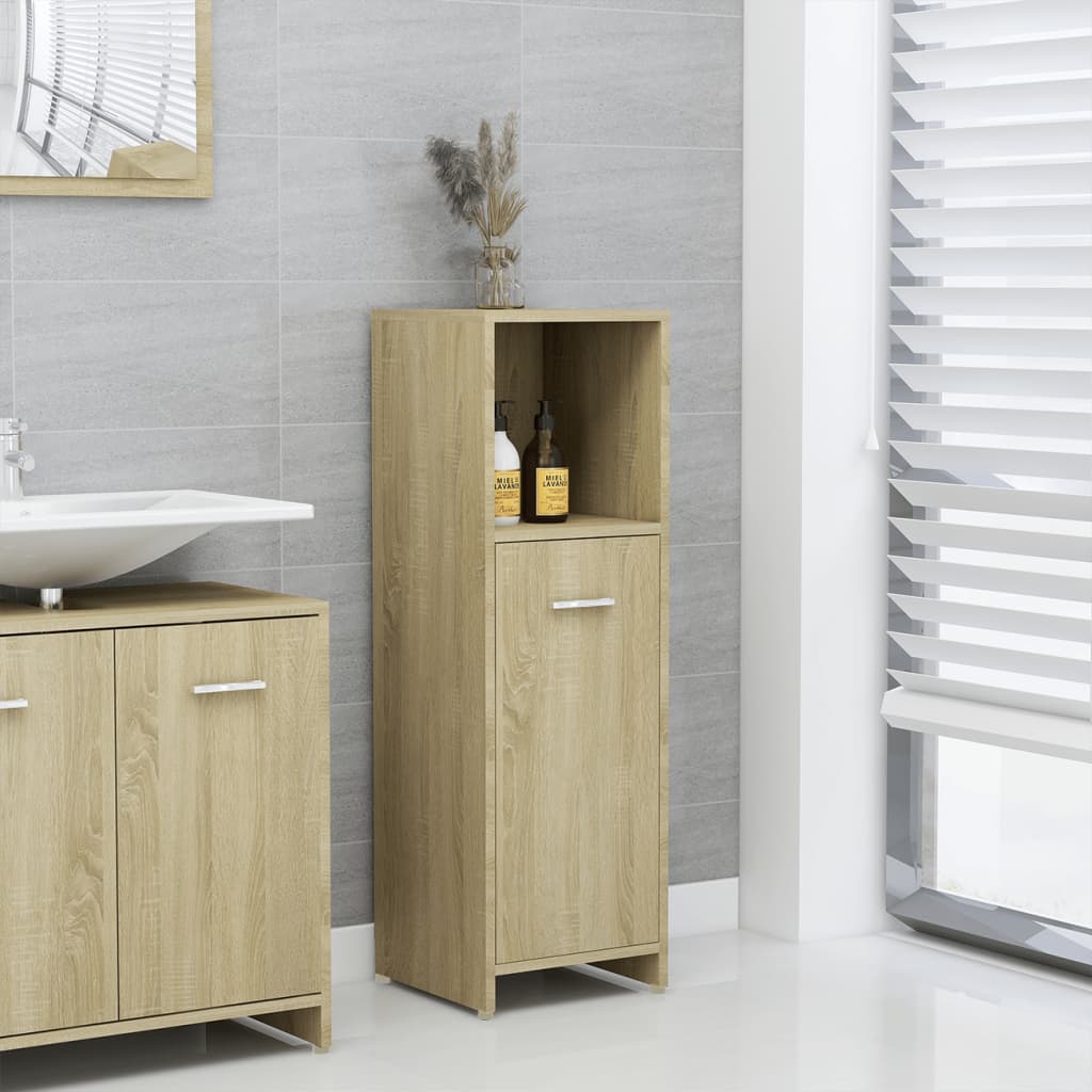 Mobile da Bagno Rovere Sonoma 30x30x95 cm in Legno Multistrato