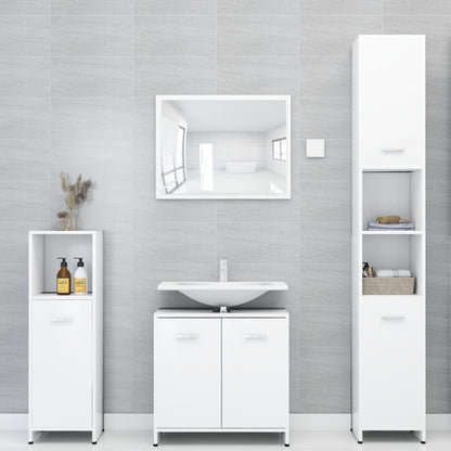 Mobile da Bagno Bianco 30x30x183,5 cm in Legno tecnico