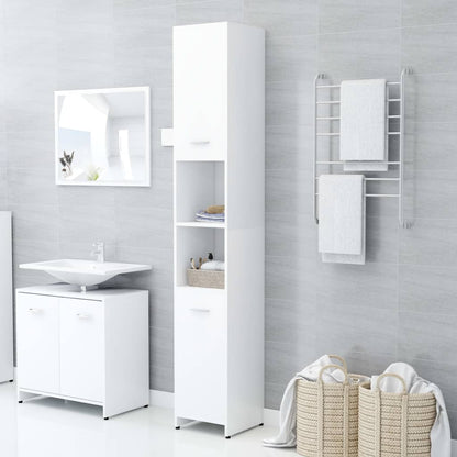 Mobile da Bagno Bianco 30x30x183,5 cm in Legno tecnico