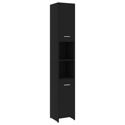 Mobile da Bagno Nero 30x30x183,5 cm in Legno tecnico