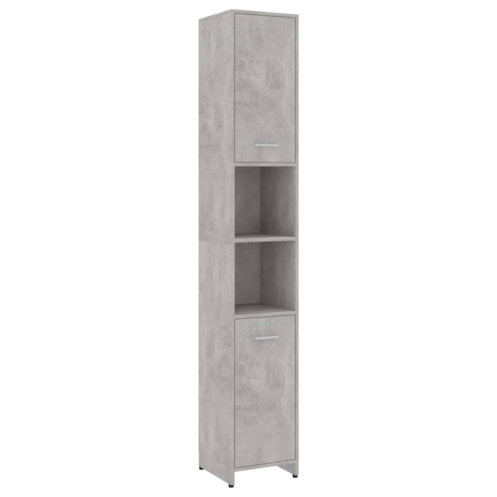 Mobile da Bagno Grigio Cemento 30x30x183,5 cm Legno tecnico
