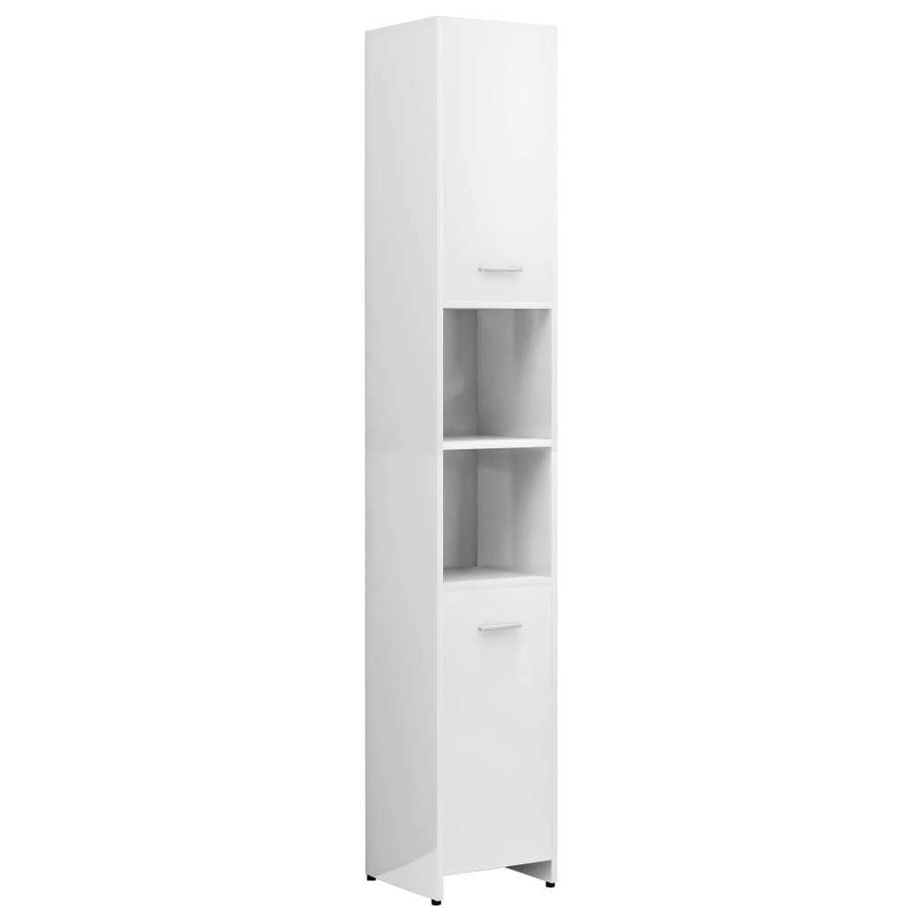 Mobile da Bagno Bianco Lucido 30x30x183,5 cm Legno tecnico