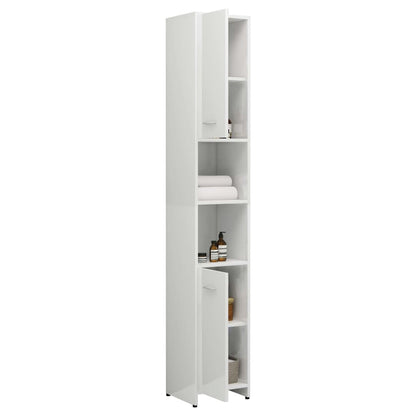 Mobile da Bagno Bianco Lucido 30x30x183,5 cm Legno tecnico